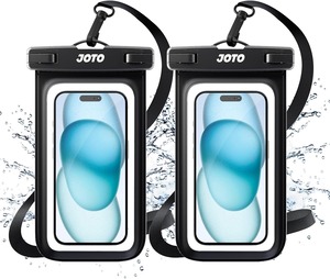 【特価処分】JOTO 防水ケース 2枚セット スマホ用 IPX8認証iPhone17/16/15/14/13/12 Pro Max Galaxy S24/S23 Ultra Pixel 8 Pro 対応 7インチまで 指紋認証対応 風呂 海 プール 釣り アウトドア 首掛け式 -2ブラック