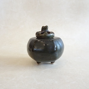 益子焼 蓋つきの香炉