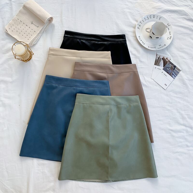 2020年春夏新バージョンのpuハイウエストスモールレザースカート女性の気質は薄いヒップスカートスカートAラインショートスカート 1号婦人68516747952