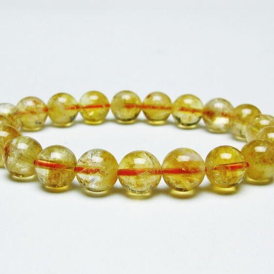 シトリンクォーツ ブレスレット 虹入り 10mm シトリン ブレス 一点物 メール便可 [M便 1/10] 111-46100