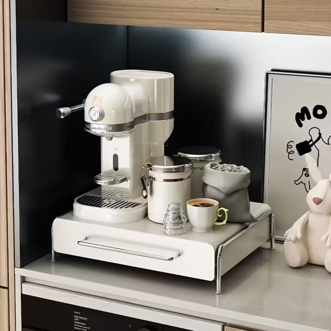 収納ボックス 引き出し コーヒーメーカー用  インテリア ホワイト ブラック 収納ボックス 引き出し コーヒーメーカー用 棚 インテリア カラー