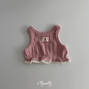 エリーモリー / ELLY MOLLY / モングリーフリルタンクトップ / 韓国子供服 / キッズ / 26winter〖取寄〗*3~11号*