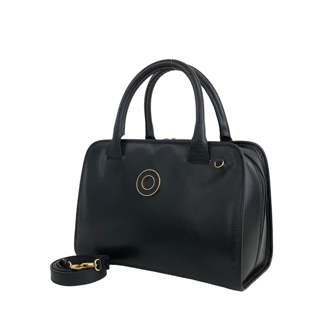 CELINE セリーヌ ショルダーバッグ ブラック サークルロゴ レザー ミニボストン 2way vintage ヴィンテージ オールド ryffy5