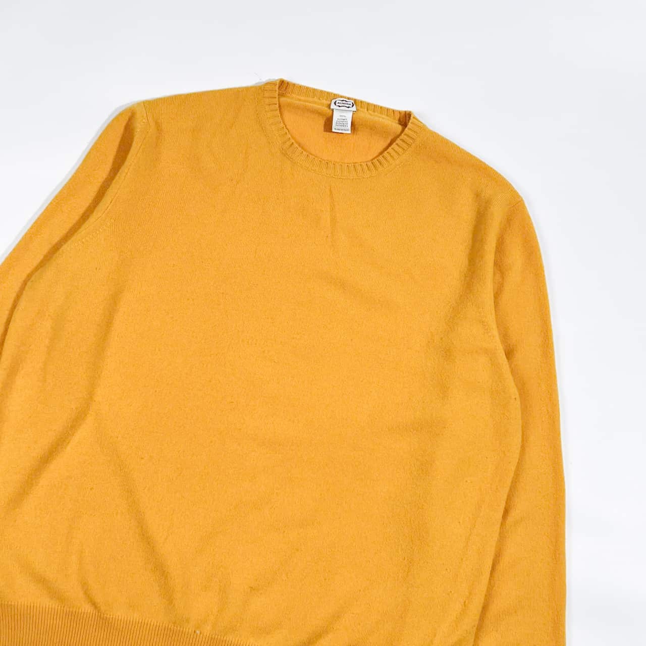 カシミヤ100% イタリア製 AGNONA アニオナ ニット セーター 50/イエロー メンズ