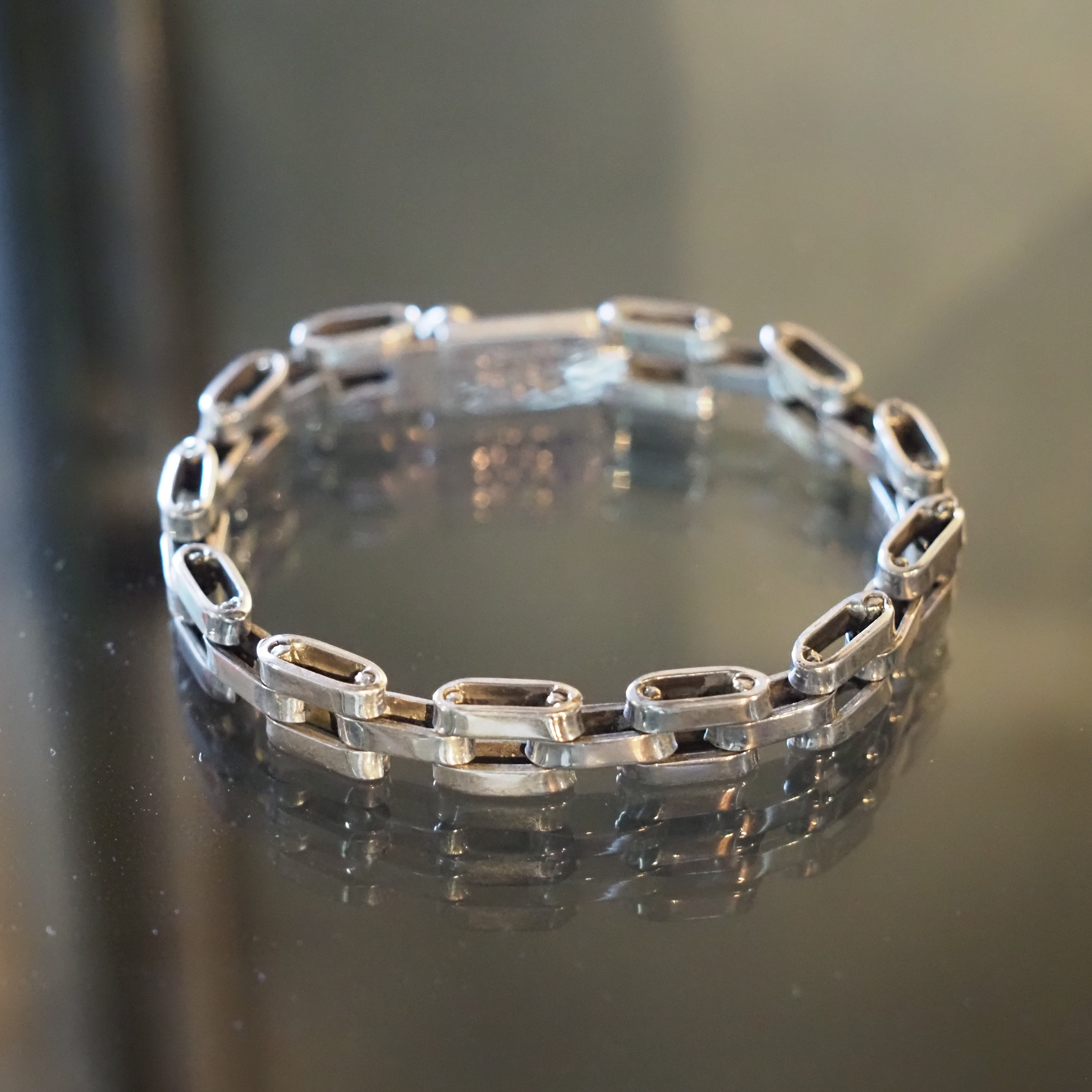 Mexican jewelry Silver 925 link chain bracelet /メキシカン