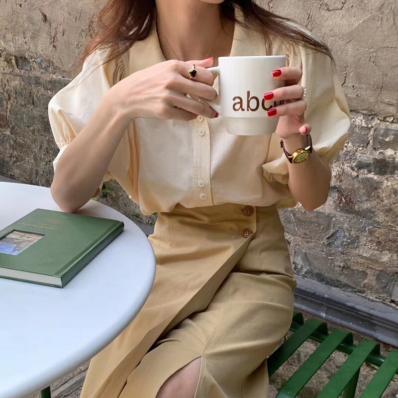 ルーズシャツ サマースタイルカジュアル薄手スリーブ 夏物 ビッグFスモールZ韓国74103586094