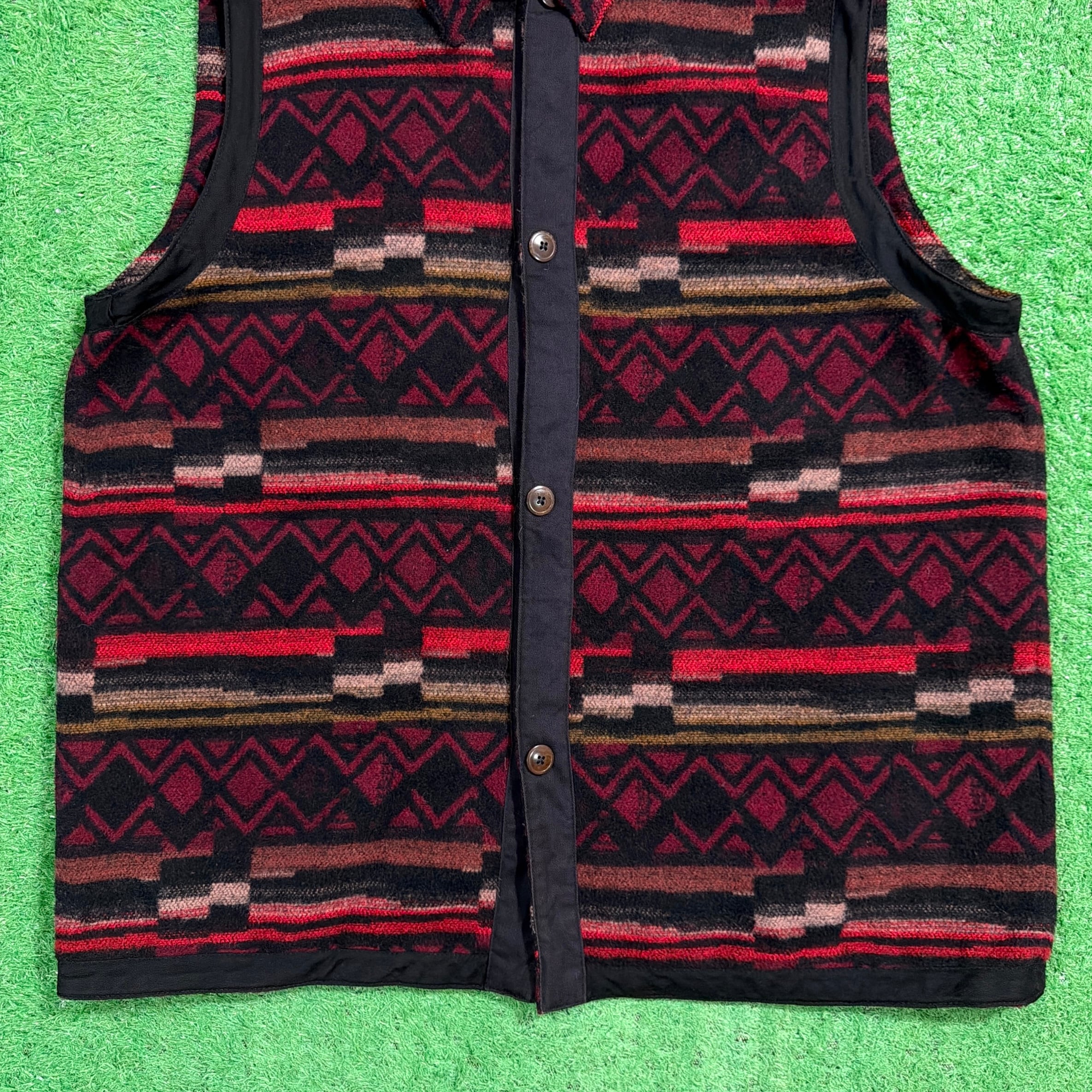Men's】 90s ネイティブ柄 ベスト / 90年代 古着 メンズ オルテガ