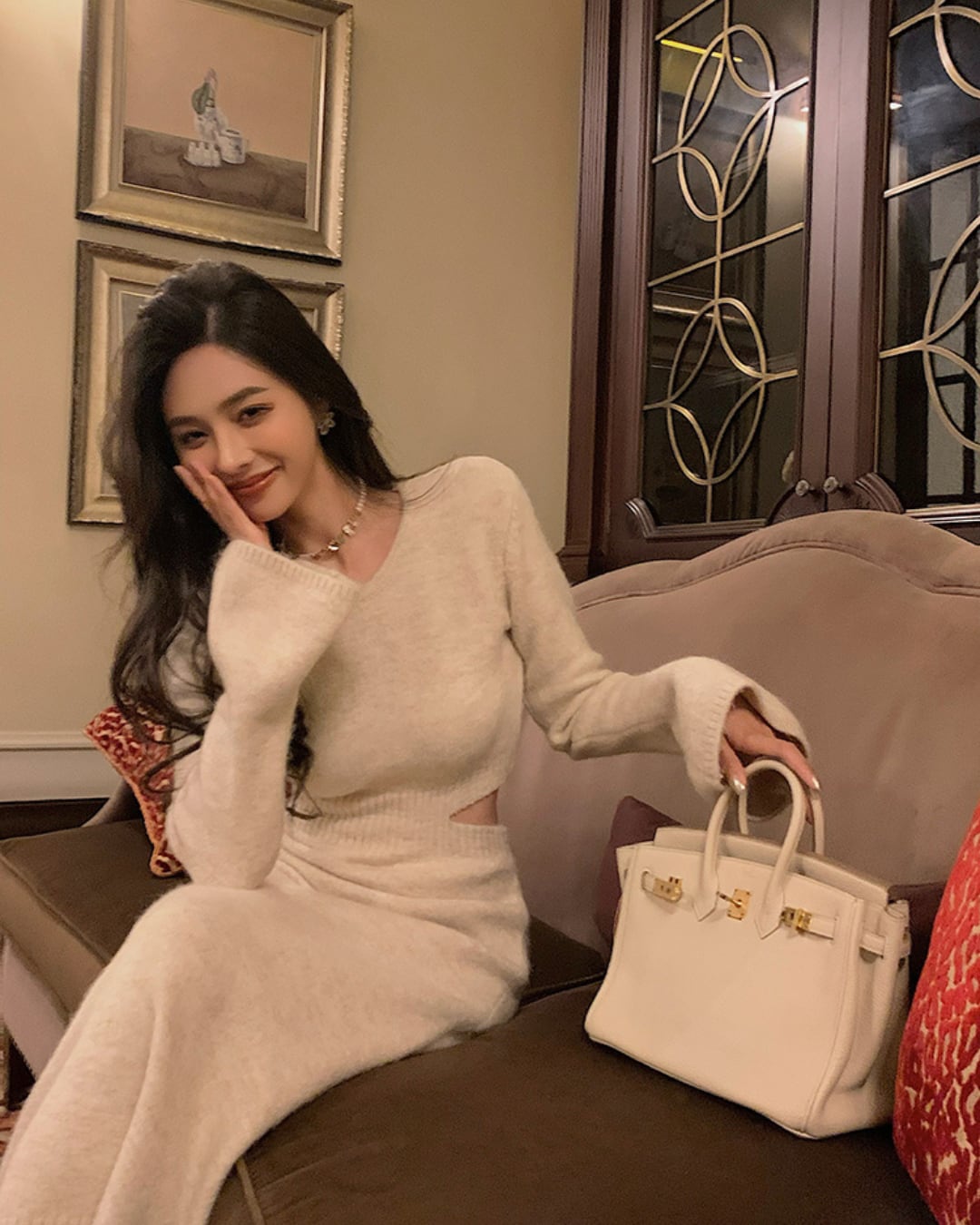 ウエストカットニットワンピース A24466