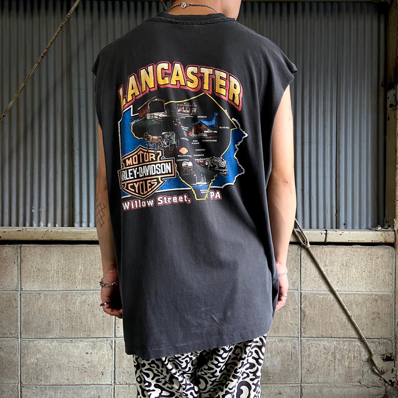 90年代 USA製 Harley-Davidson ハーレーダビッドソン バックプリント 