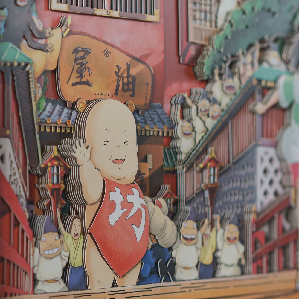 手描きアート「油屋」千と千尋の神隠し風 建物 絵画 イラスト 原画