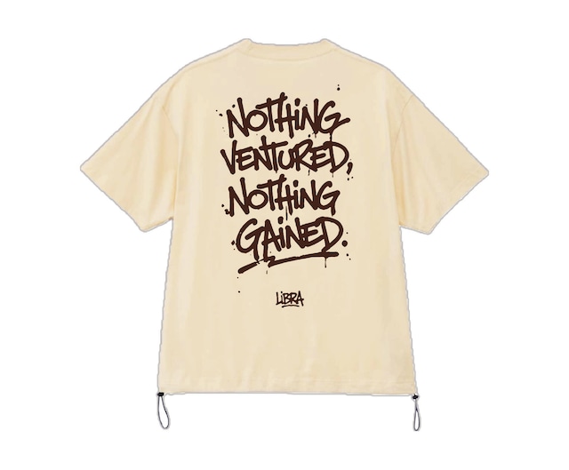LiBra "Nothing Ventured,Nothing Gained." Draw Cord T-shirts【Ivory】LB-24