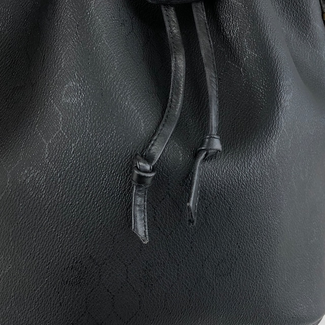 Christian Dior クリスチャン ディオール ショルダーバッグ ブラック ロゴ PVCレザー 巾着 vintage ヴィンテージ オールド amjphh
