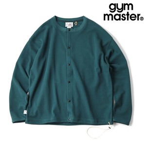 gym master ジムマスター 7.2oz ドライワッフルカーディガン 吸水速乾 メンズ クルーネック スナップボタン カーデ 春夏秋 ゆったり G833788 グリーン