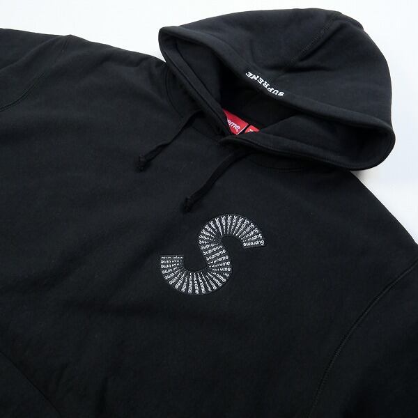 supreme S logo hooded sweatshirt L 黒