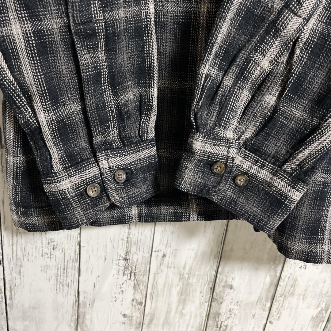 90's ST JOHN'S BAY Heavy Flannel Shirt Ombre Check セントジョンズ