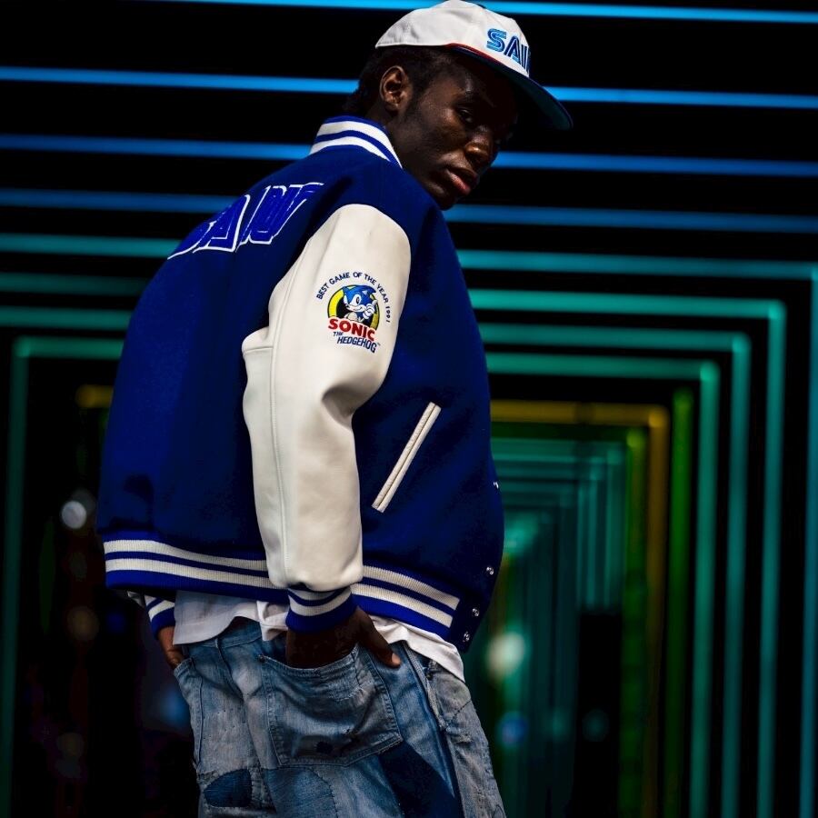 SAINT Mxxxxxx】SM-HR1-0000-C63/SG_VARSITY JKT/SAINT SEGA/BLUE | AYIN