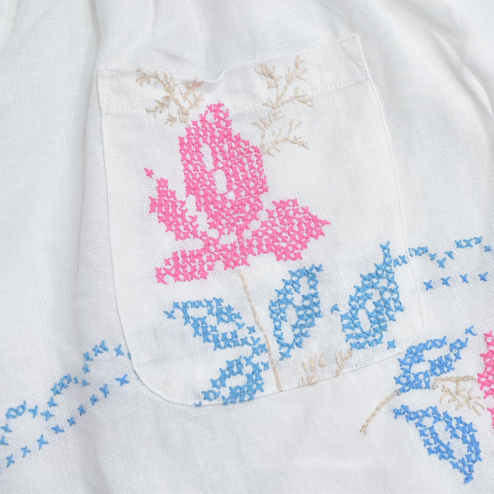Remakeリメイク 再構築 テキスタイル クロスステッチ フラワー 刺繍