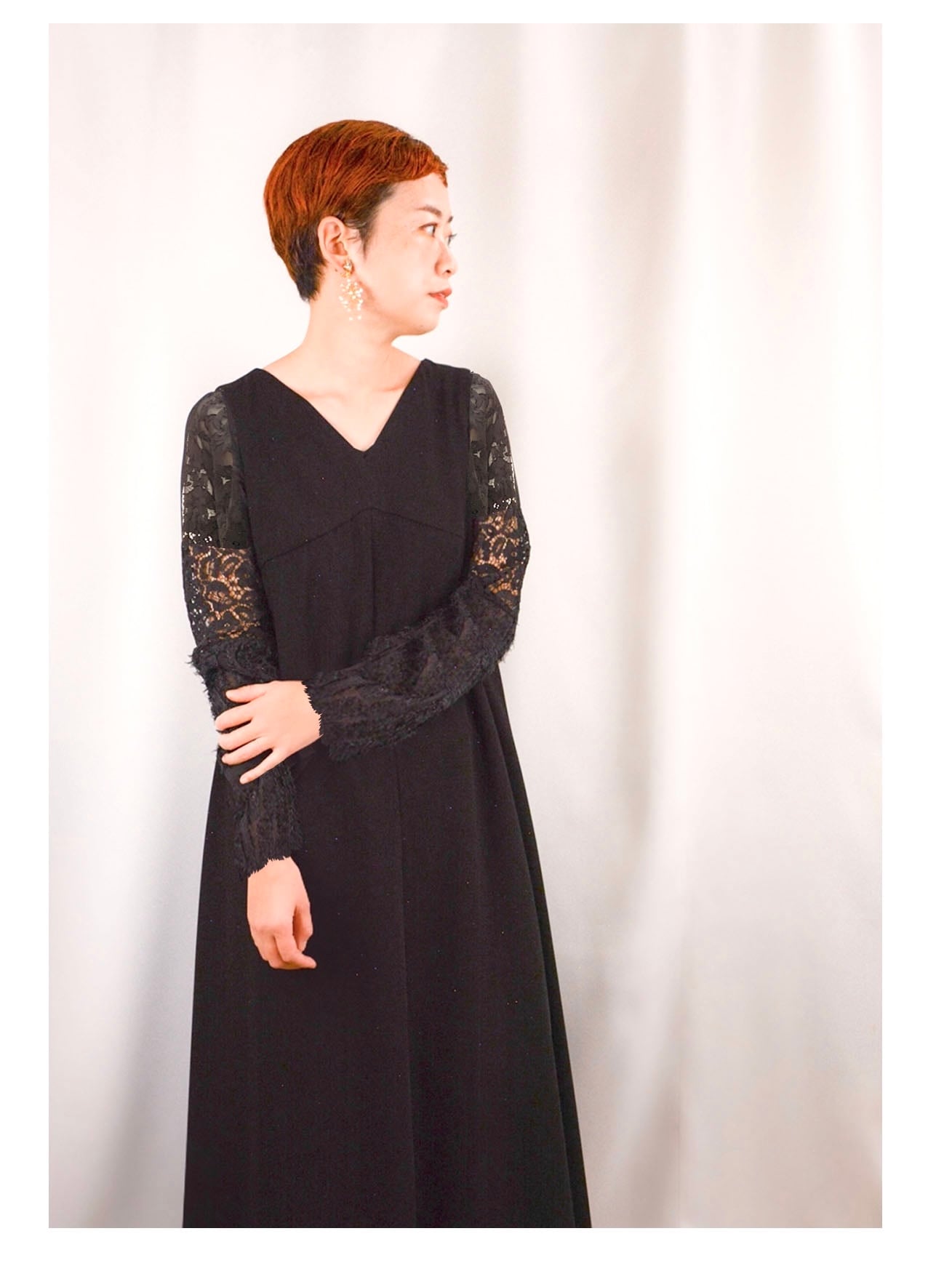 a.mignon*produce by ayannu*ブラックワンピース&レース a.mignon*produce by ayannu*ブラックワンピース&レース