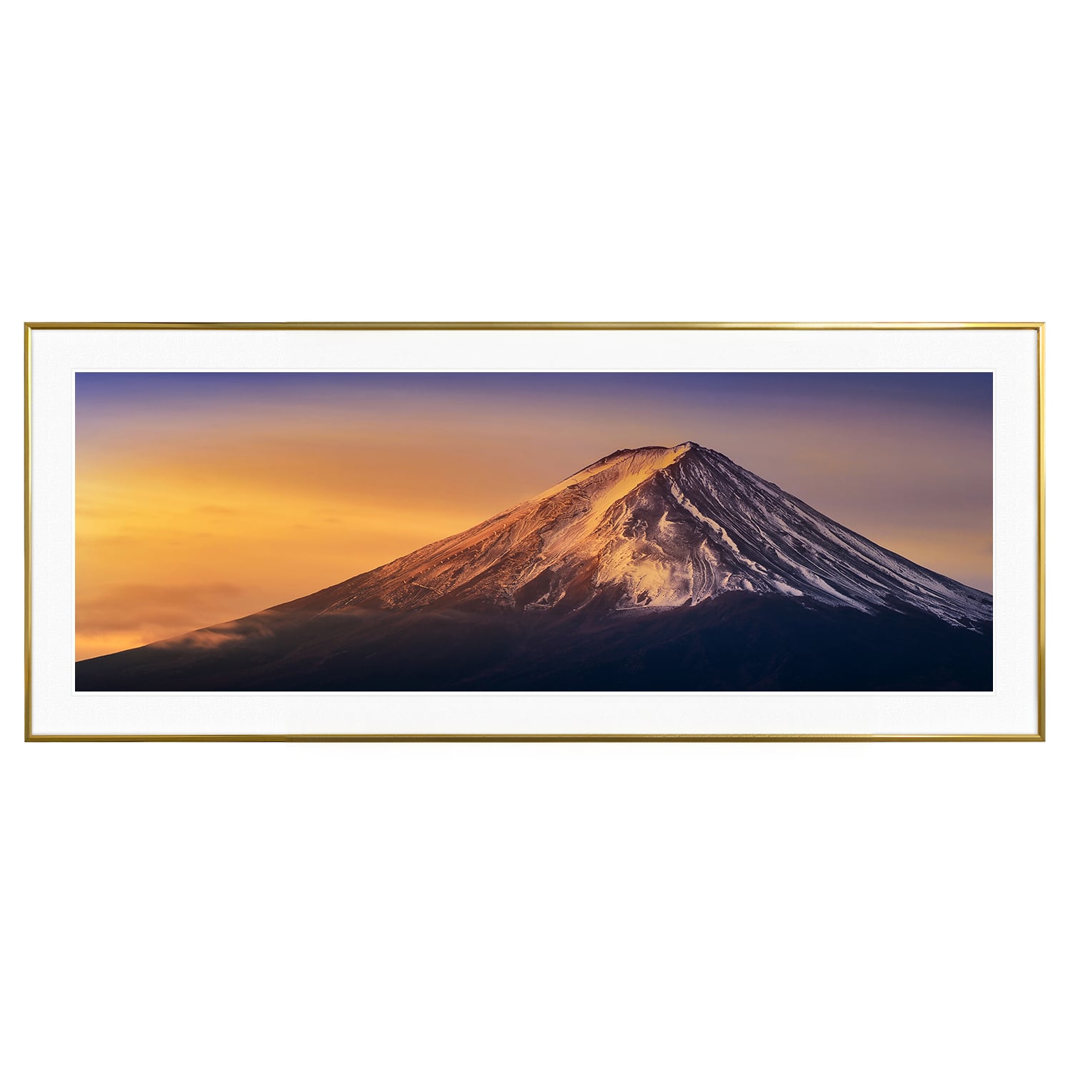 日本写真 富士山 インテリアアートパノラマ横長額装 AS4187