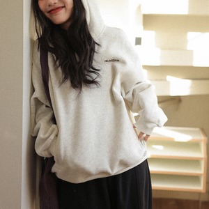 half-button hooded sweatshirt　J00384