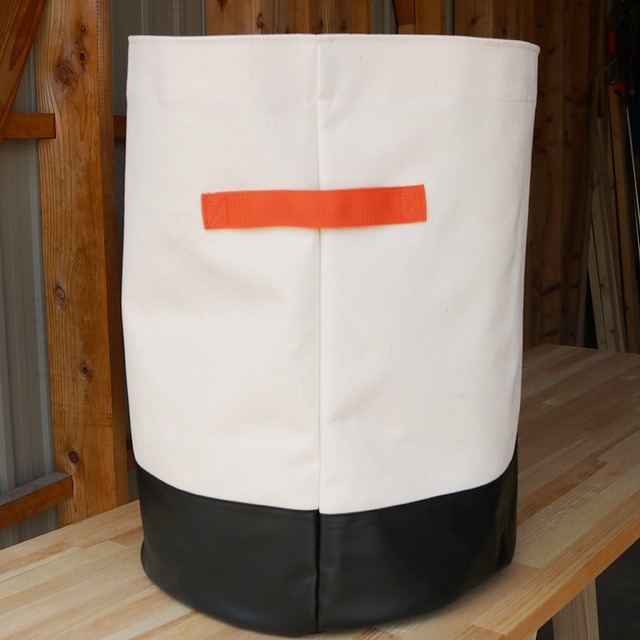 CANVAS STORAGE BAG (white×black / orenge tape)