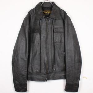 【Caka act2】Vintage Loose Single Leather Jacket