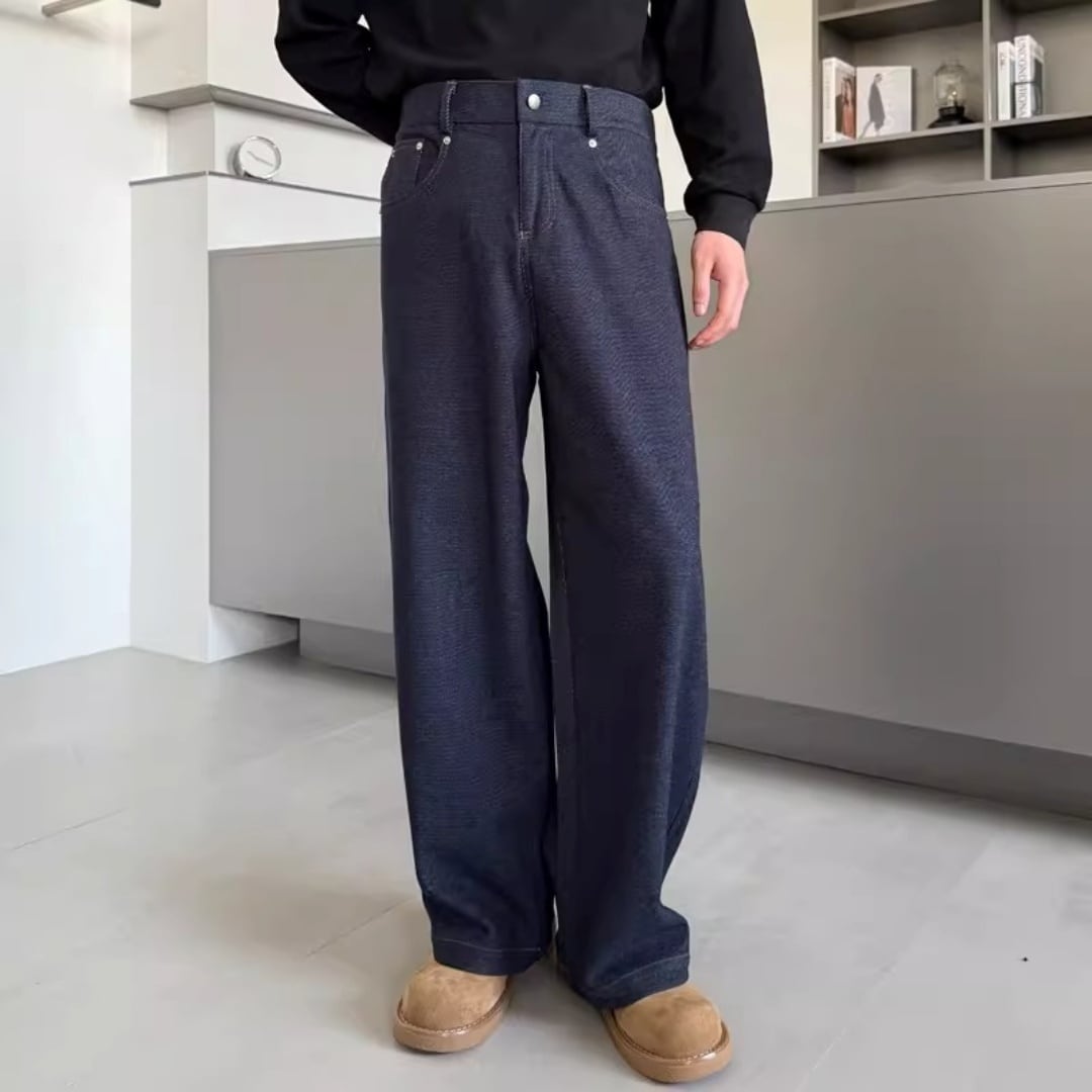 ワイドストレート クラシックカジュアルパンツ 2カラー D12205