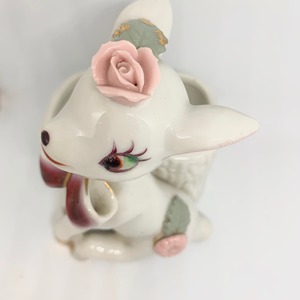VINTAGE white lovely bambi vase