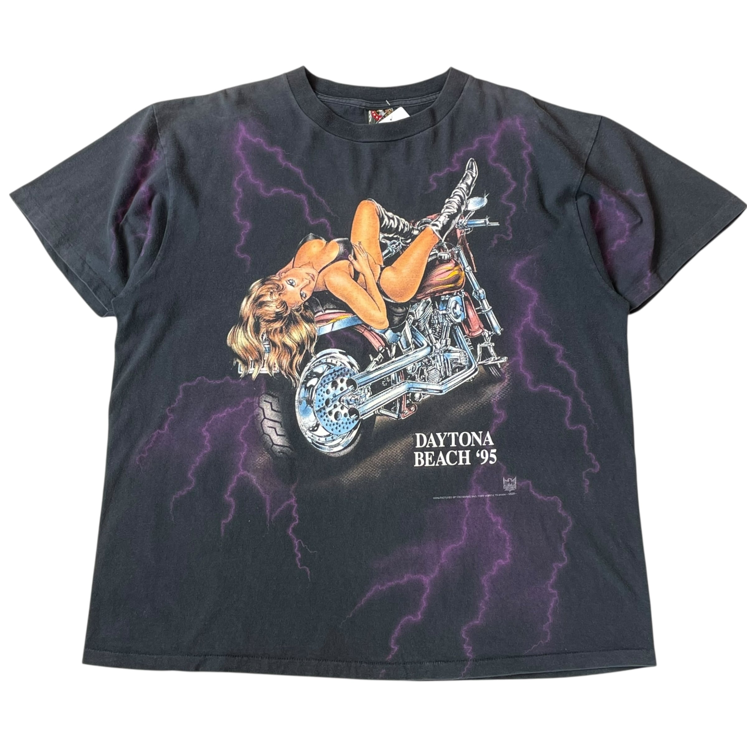 1995s DAYTONA BEACH BIKE WEEK "Thunder × girl" T-shirt