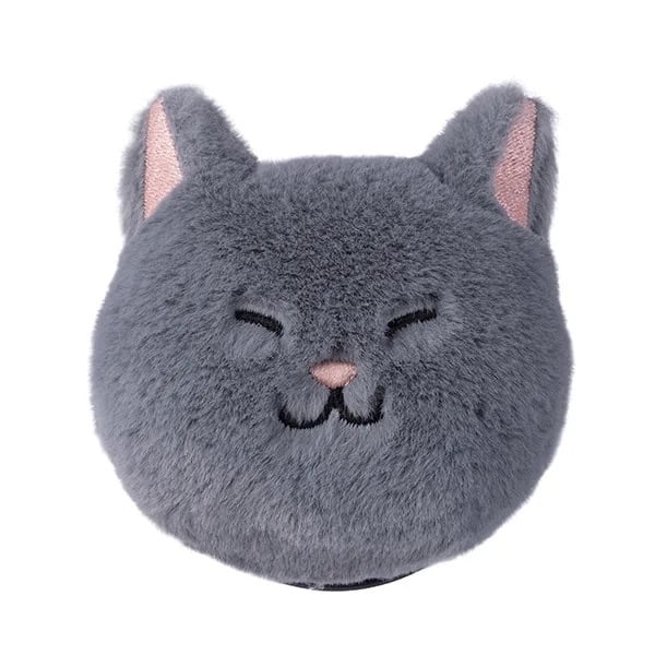 台湾スターバックス】ふわもこグレー猫のマグネット式スマホグリップ