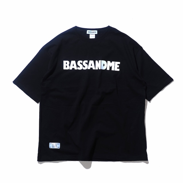 bassandme cotton big tee "LOGO" TYPE-WIDE-BLACK