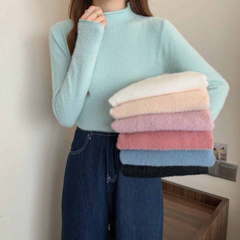 オータムウィンタースタイルカラーセーター トップス ロング 秋物 冬物 1号婦人30339458379