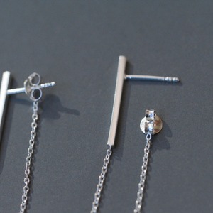 vertical-long  ピアス シルバー