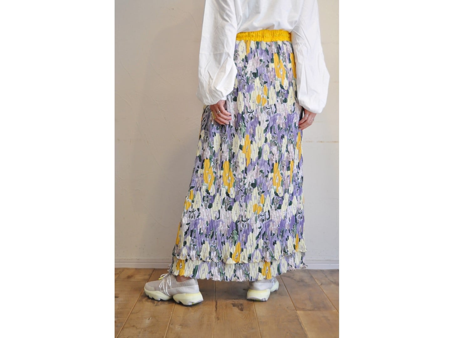 RehersalL】pleats flower skirt /【リハーズオール】プリーツフラワー  
