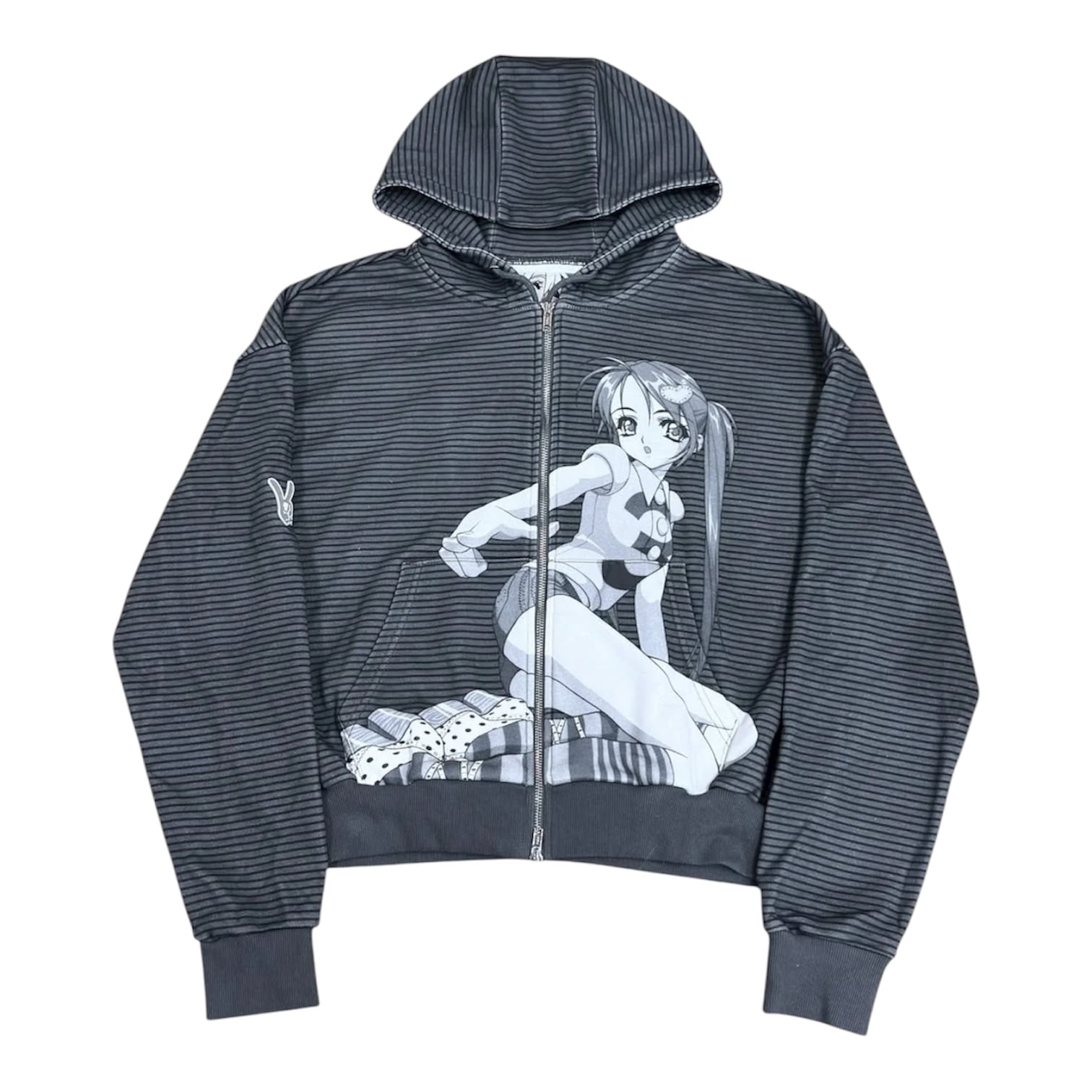 Yumin Ha】Y004125 Thin Stripe Hoodie (Monochrome) | MINERAL