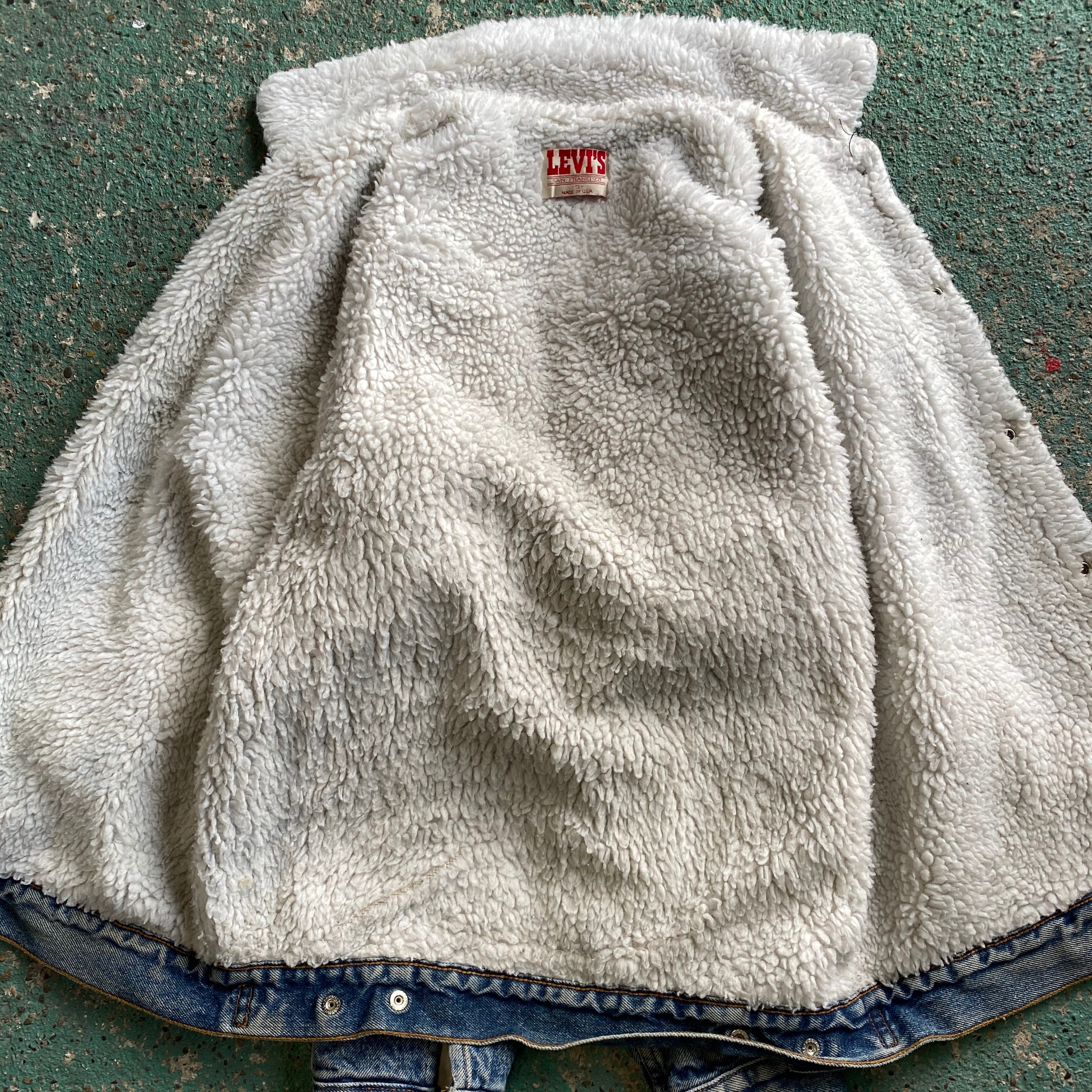 〜年代 ビンテージ USA製 Levi's リーバイス  デニムボアジャケット メンズS s s ヴィンテージ 古着  デニムジャケットVTG   cave 古着屋公式古着通販サイト