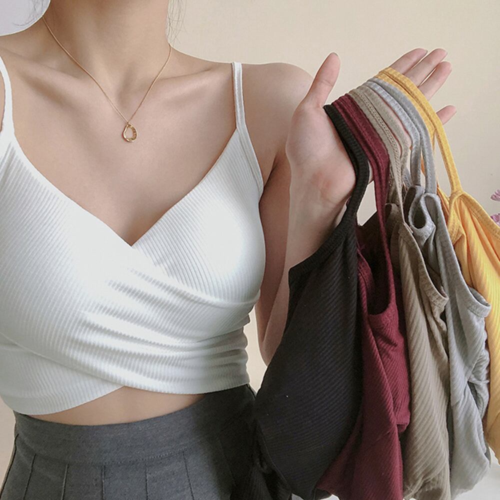 キャミソール カップ付き レディース 春夏 韓国 インナー トップス 大人 かわいい へそ出し フロントクロス おしゃれ ブラキャミ きれいめ 大人可愛い 大人女子