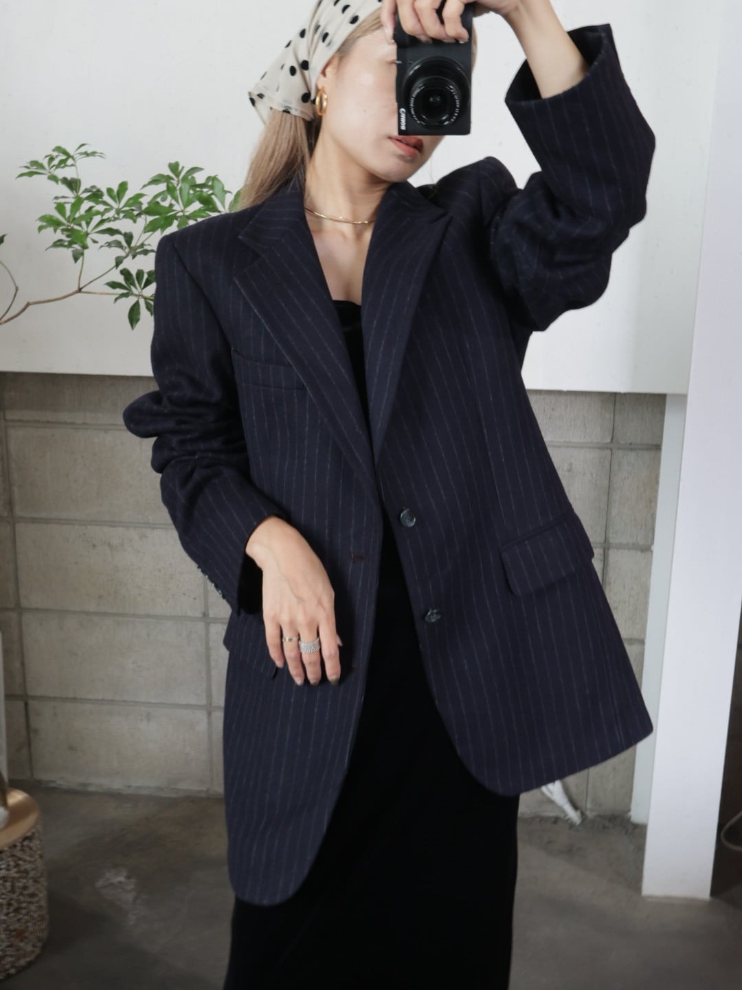 <vintage>wool stripe over jacket