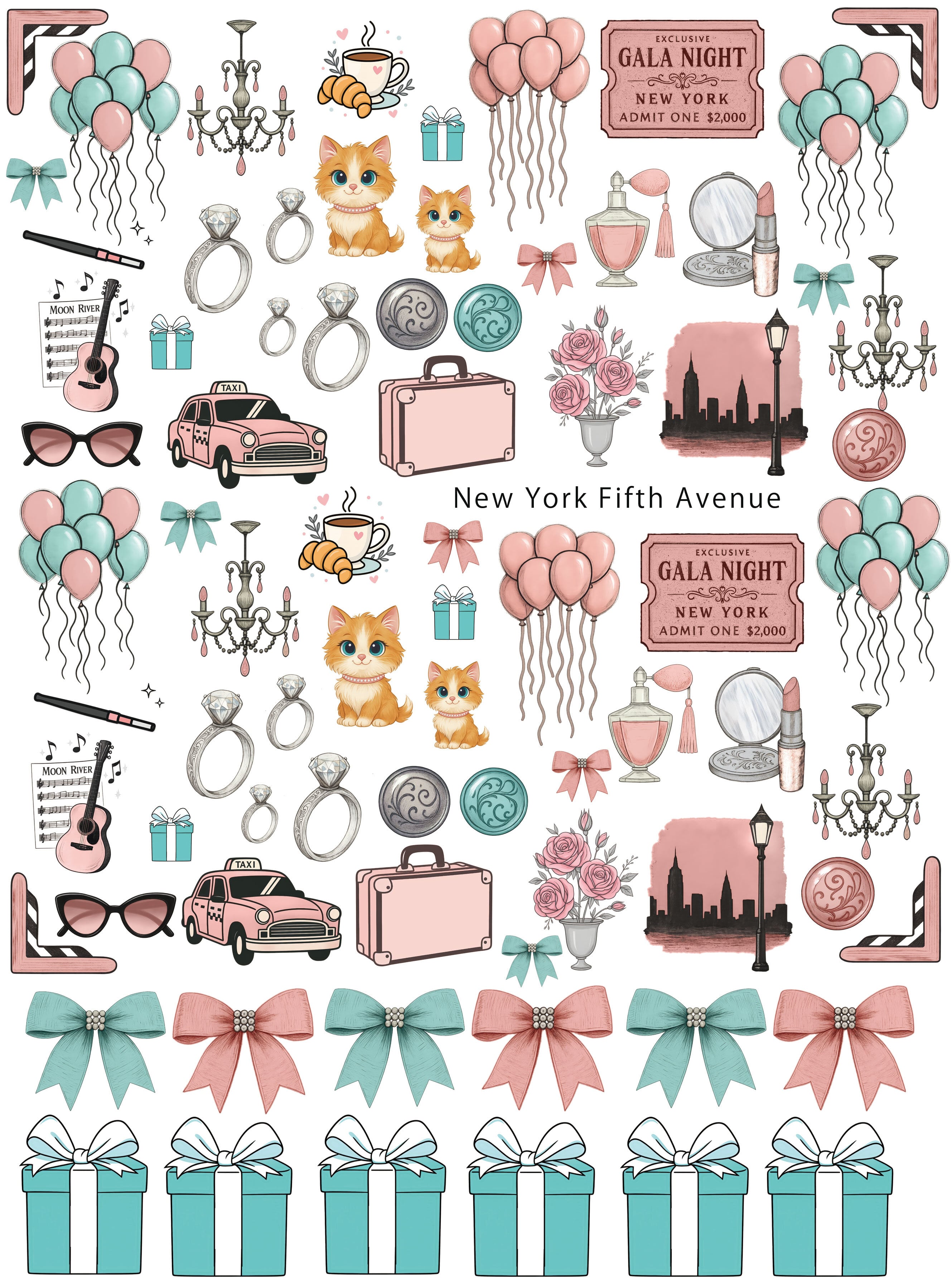 NewYork Fifth Avenue ニューヨークフィフスアベニュー A4サイズ (ポーセリンアート用転写紙)