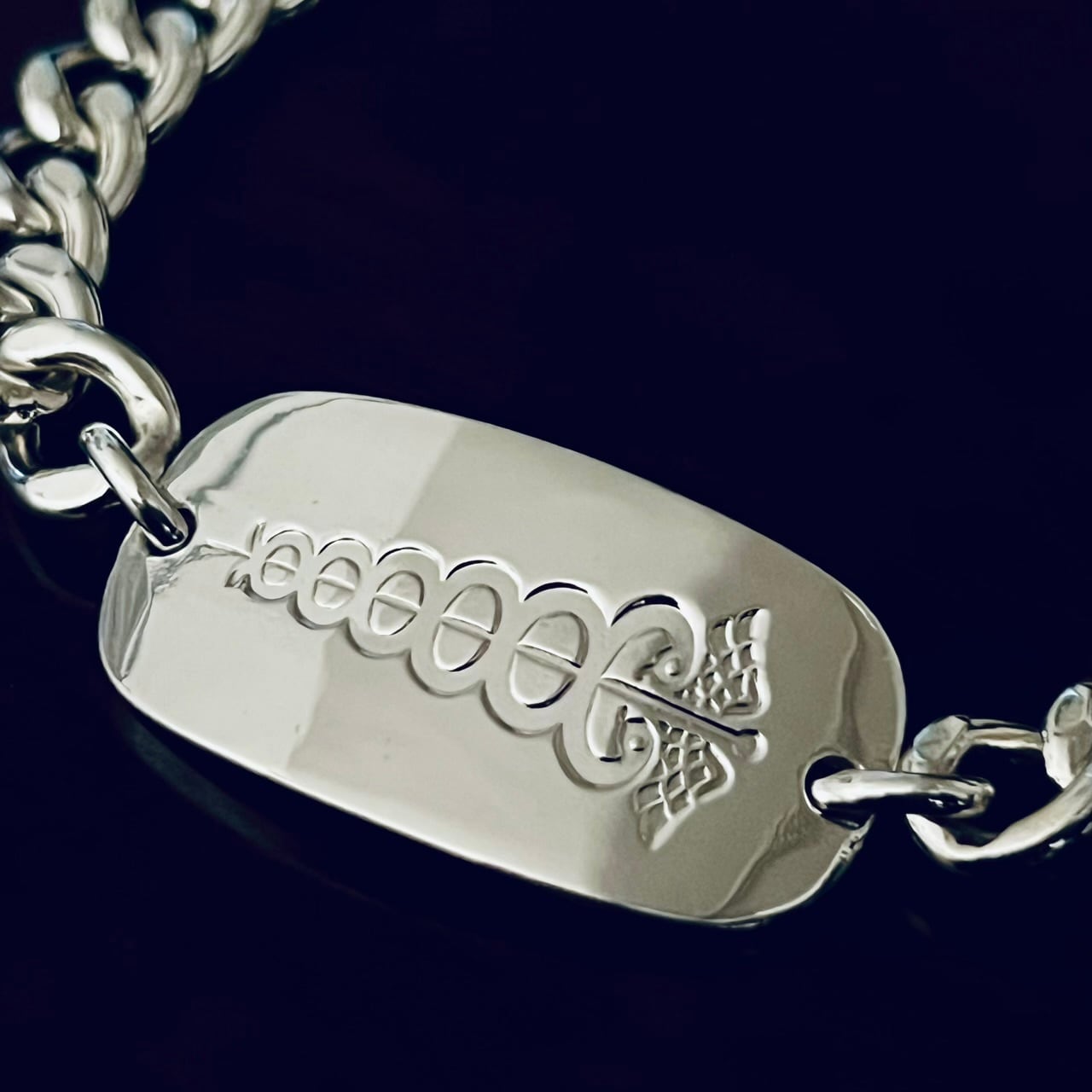 VINTAGE TIFFANY & CO. Caduceus Medical ID Bracelet Sterling Silver