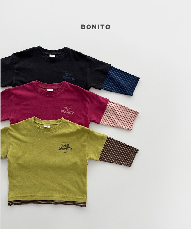 《予約》送料無料【BONITO】Layered Sleeve Tee