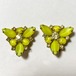 Vintage Warner Yellow Moon Glow Glass Cabochon Earrings