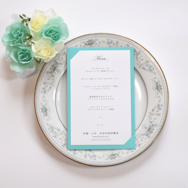 【印刷込み】結婚式　メニュー／スワン
