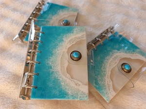 501.オーシャンレジンアート 手帳型ノート A7サイズ