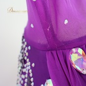 社交ダンス 衣装 スタンダードドレス ワンピース ドレス スタンダード デモ 競技 フロート レース フリル 花柄 パーティ 発表会 紫 forever フォーエバー パープル系 スタイル おしゃれ フォーマル スカート ふんわり パープル ダンス イベント 可愛い 上品 競技用 ドレッシー