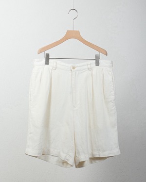 "Polo by Ralph Lauren" all linen tuck short trousers / COLOR:WHITE
