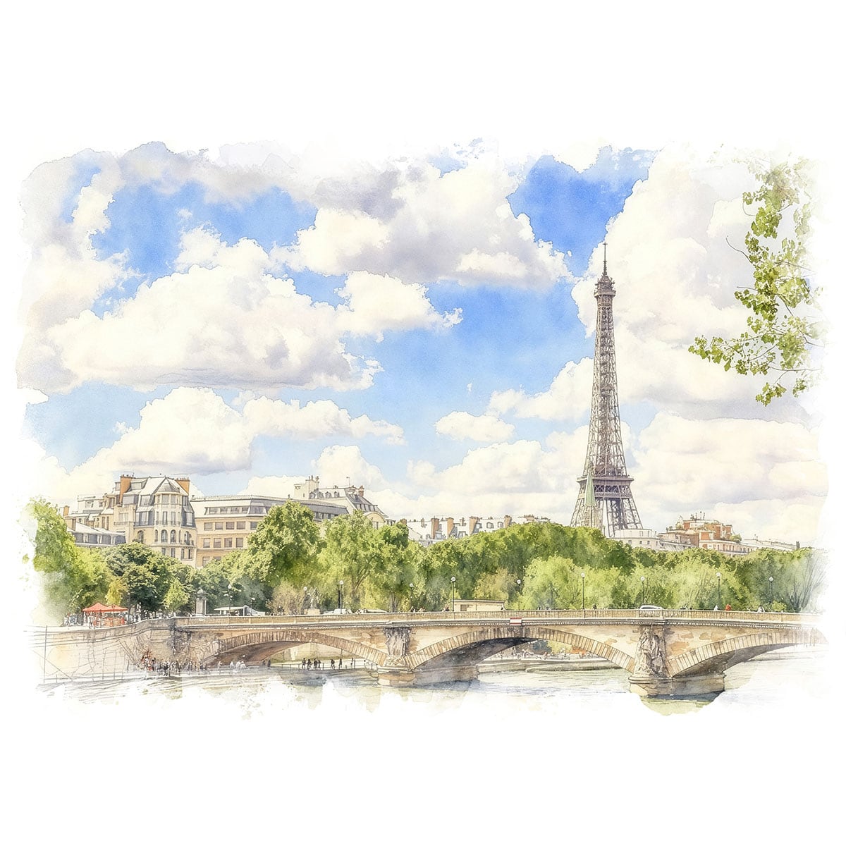 絵画 フランス 風景画 パリ セーヌ川とアレクサンドル3世橋 インテリア