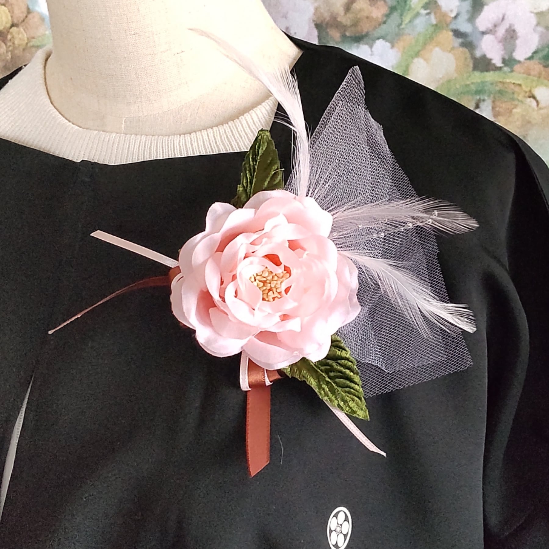 ハンドメイド コサージュ 卒業式 入学式 お花の髪飾り 2wayピン