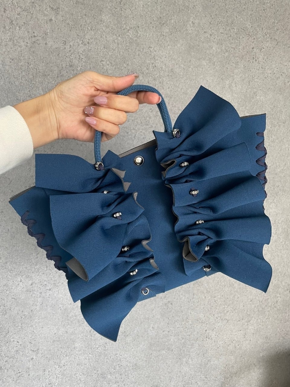 軽い！洗える！ネオフリルバッグ【グレーorネイビー】 | M＊luxe