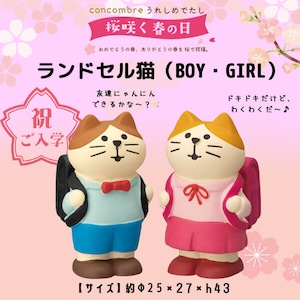 コンコンブル 桜咲く春の日 ランドセル猫 （BOY・GIRL）